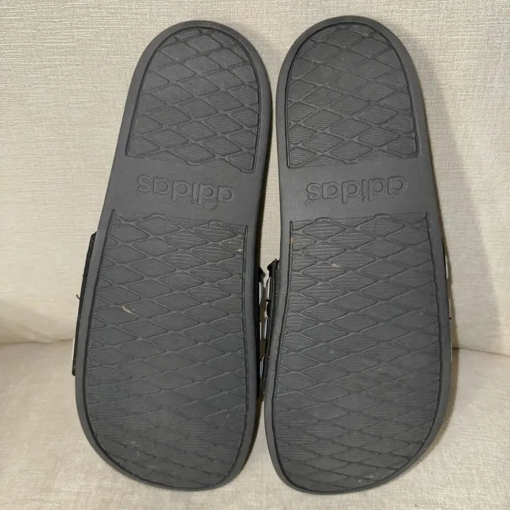 adidas Adilette Comfort ADJ EG1344 Men's Size 10 Black White Slip On Sandals